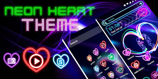 Neon Heart Launcher Theme ekran görüntüsü