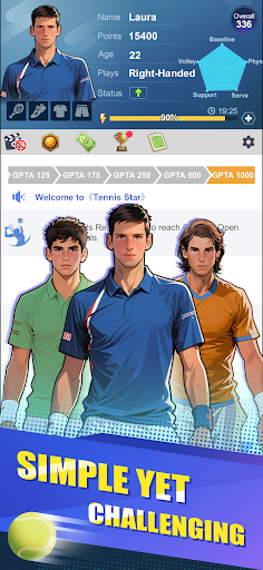 Tennis rising star ekran görüntüsü