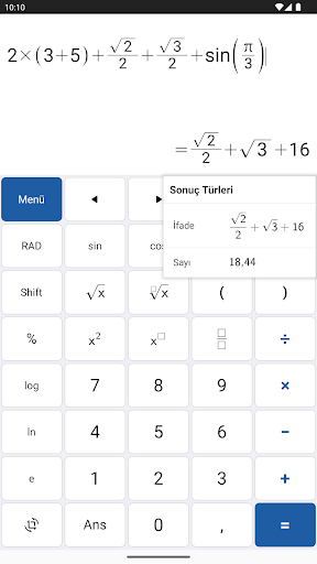 Bilimsel Hesap Makinesi ekran görüntüsü
