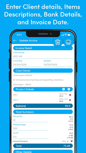 Free Invoice Estimate Maker ekran görüntüsü
