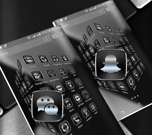 Black Silver Launcher Theme ekran görüntüsü