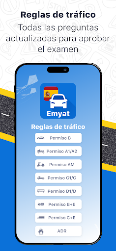 Emyat: Autoescuela tests DGT ekran görüntüsü