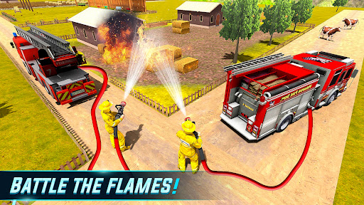 Fire Truck Rescue Sim Games 3d ekran görüntüsü