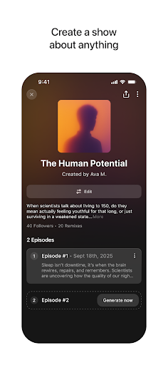 Huxe: AI Radio & Podcasts ekran görüntüsü