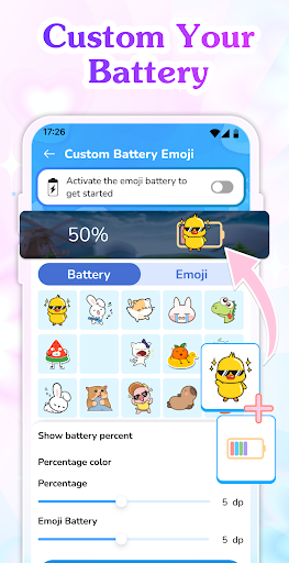 Emoji Battery Widget Customize ekran görüntüsü