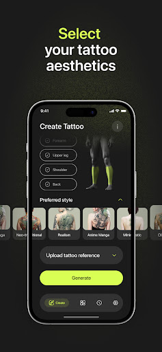 Ta2 - AI Tattoo Generator ekran görüntüsü