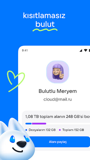 Cloud: Bulut depolama alanı ekran görüntüsü