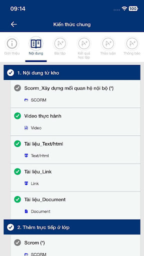 BVVC E-Learning ekran görüntüsü