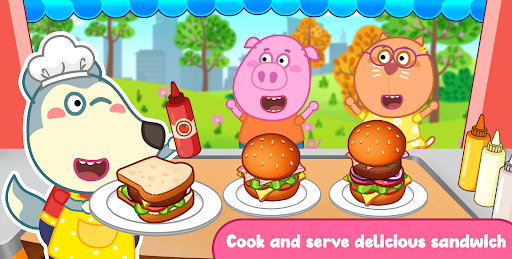 Wolfoo Cooking Game - Sandwich ekran görüntüsü