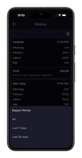 3D Print Cost Calculator ekran görüntüsü