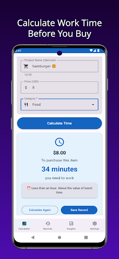 Time Price Calculator ekran görüntüsü