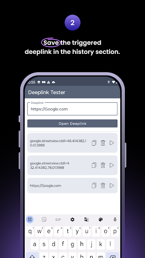 Deeplink Tester ekran görüntüsü