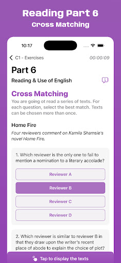 Cambridge C1 Exam Simulator ekran görüntüsü