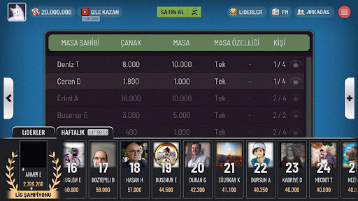 Sedef Okey ekran görüntüsü