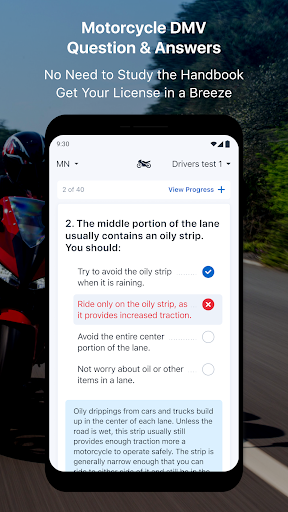 Motorcycle DMV Written Test ekran görüntüsü
