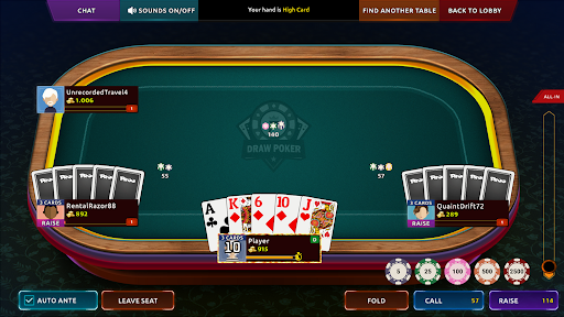 Draw Poker Online ekran görüntüsü