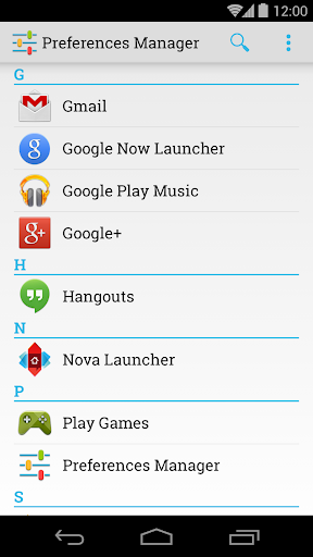 Preferences Manager ekran görüntüsü