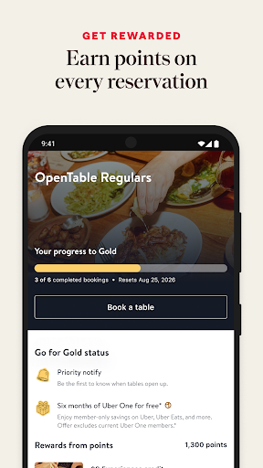 OpenTable ekran görüntüsü