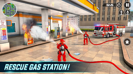 Fire Truck Rescue Sim Games 3d ekran görüntüsü