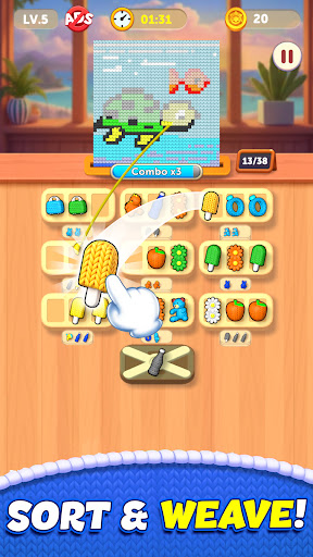 Knit Jam 3D: Sort Wool Colors ekran görüntüsü
