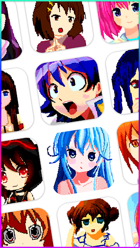 Anime Pixel Art Coloring Book ekran görüntüsü