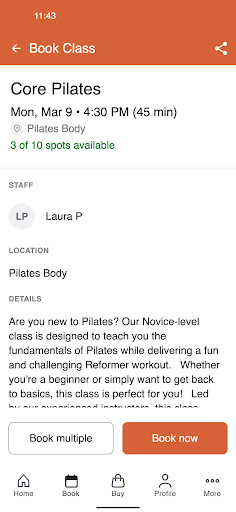 Pilates Body Studios ekran görüntüsü