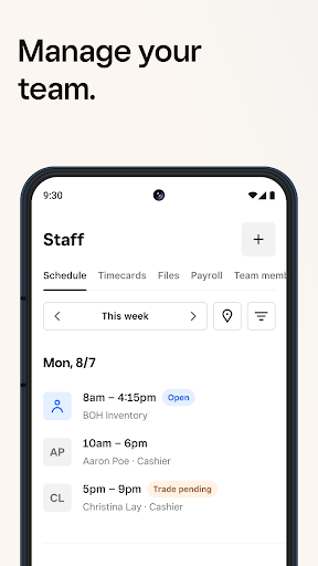 Square Dashboard ekran görüntüsü