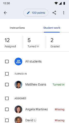 Google Classroom ekran görüntüsü
