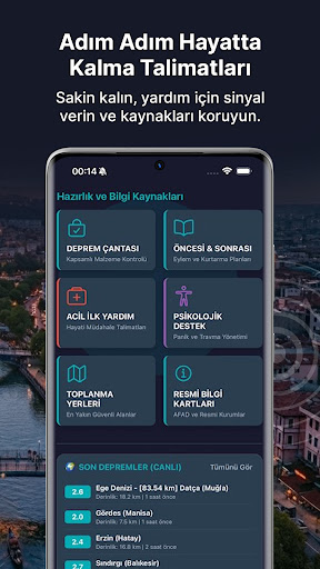 Türkiye Deprem Sistemi ekran görüntüsü