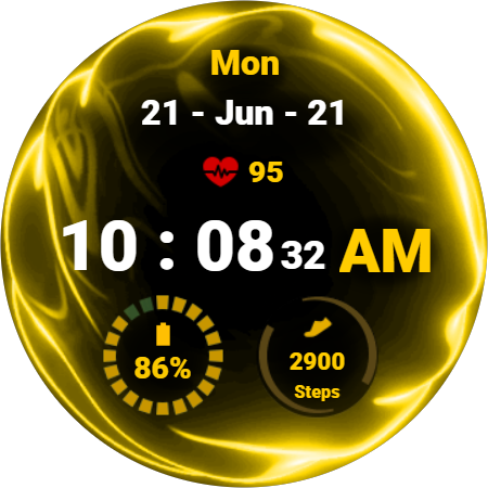 Fluid Yellow Watch Face ekran görüntüsü