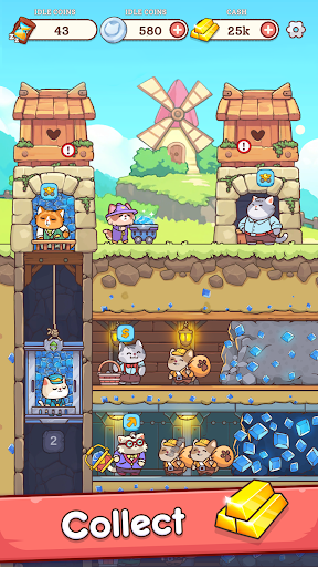 Cat Miners: Mining Gold Tycoon ekran görüntüsü