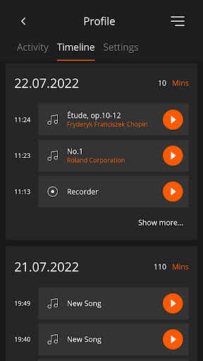 Roland Piano App ekran görüntüsü
