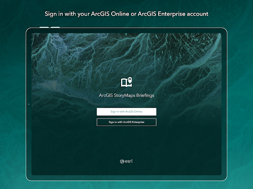 ArcGIS StoryMaps Briefings ekran görüntüsü