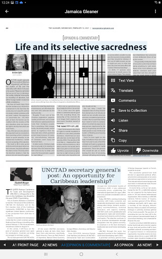 Jamaica Gleaner ePaper ekran görüntüsü