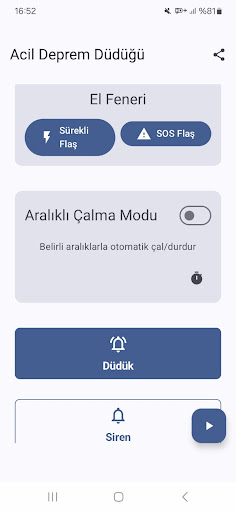 Acil Deprem Düdüğü ekran görüntüsü