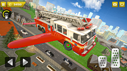 Flying Fire Truck Driving Sim ekran görüntüsü