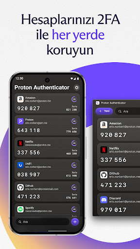 Proton Authenticator ekran görüntüsü