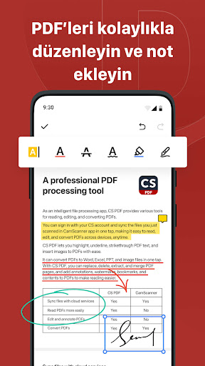 CS PDF Okuyucu PDF Düzenleyici ekran görüntüsü