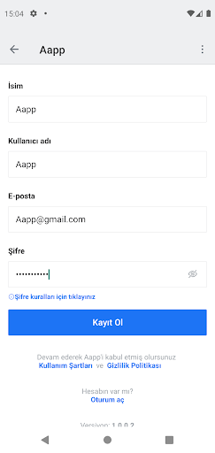 Aapp ekran görüntüsü