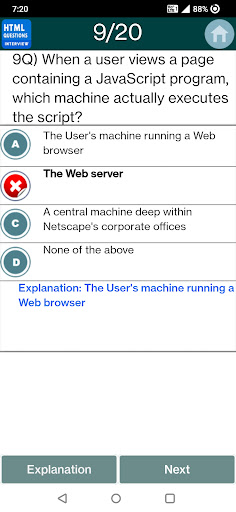 HTML Practice Test ekran görüntüsü