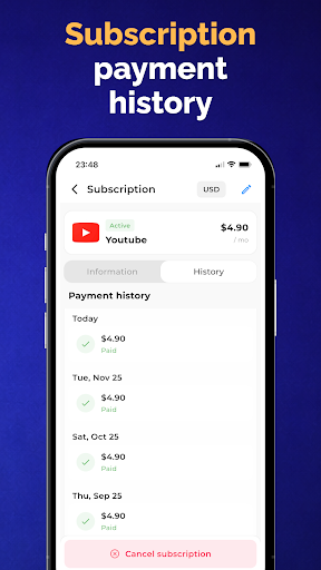My Subscription Tracker: Subs ekran görüntüsü