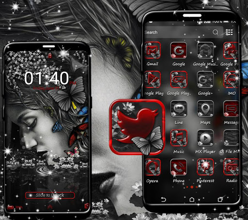 Abstract Girl Launcher Theme ekran görüntüsü