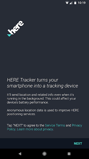 HERE Tracker ekran görüntüsü