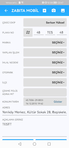 Zabıta Mobil ekran görüntüsü