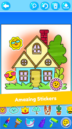 Kids Glitter House Coloring ekran görüntüsü