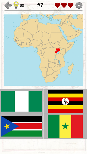 Afrika ülkeleri Coğrafya sınav ekran görüntüsü