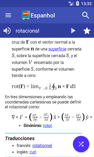 Diccionario español ekran görüntüsü