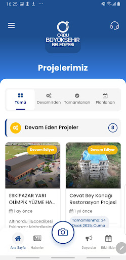 Ordu Büyükşehir Belediyesi ekran görüntüsü