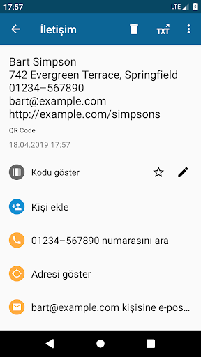 QRbot: QR kodu okuyucu ekran görüntüsü