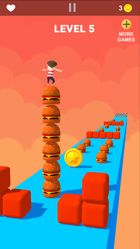 Cube Stacker Surfer Race Games ekran görüntüsü